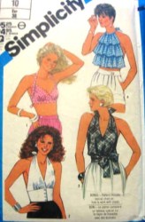 6467 SIMPLICITY CUTE HALTER/BRA/TIERED MIDRIFF TIED TOPS PATTERN 10; 12 CHOICE uncut